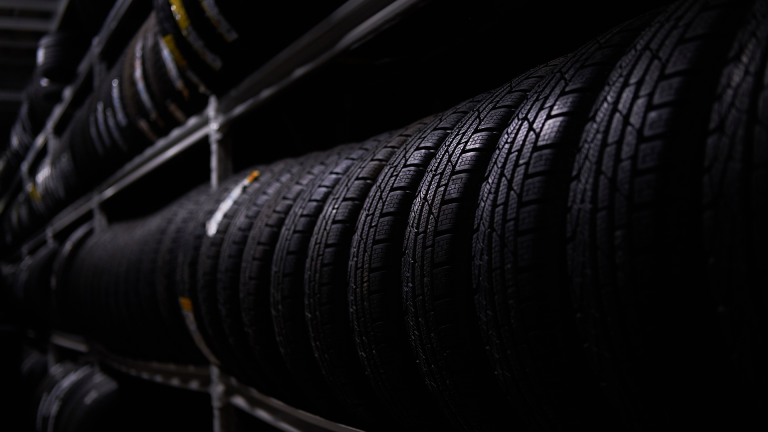 big variety of new tyres