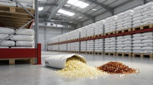 C5 and C9 hydrocarbon resin bags in Hamiico's warehouse