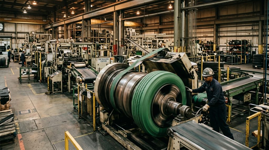 Hydrocarbon resin used in a tire manufacturing line